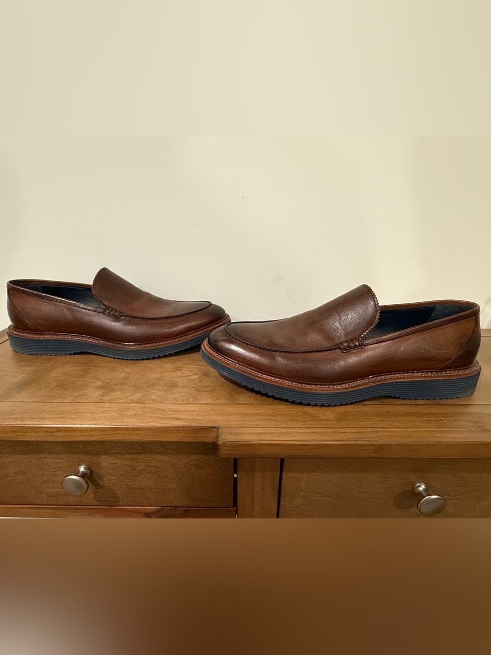Johnston & Murphy Collection Men’s Brown Leather Venetian Loafers Size 12